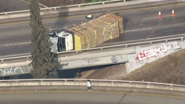Overturned Truck Snarls Traffic