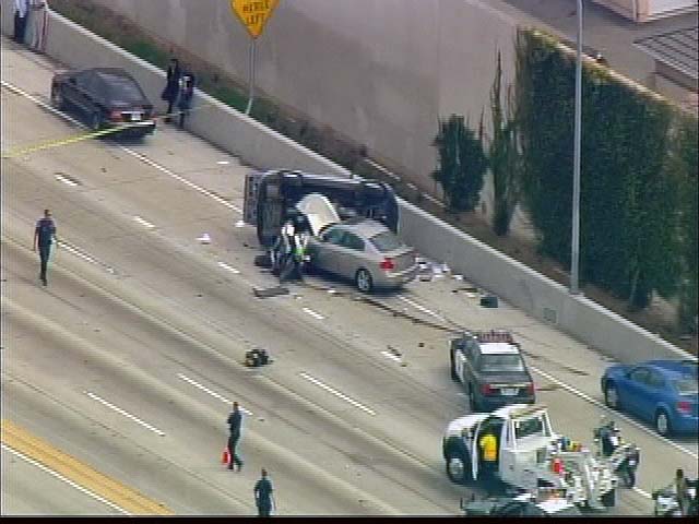Images: Officer Struck in 405 Crash
