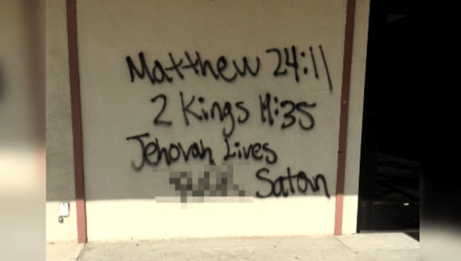 Catholic church in West Covina vandalized by masked man