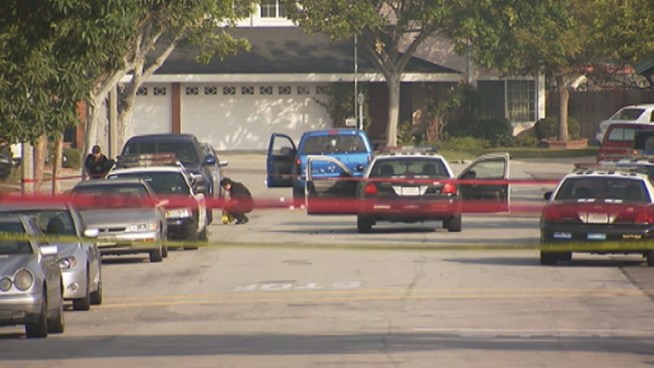 Bullet holes mark a Torrance neighborhood where LAPD officers shot at two women delivering newspapers during the Christopher Dorner manhunt. Eight LAPD officers were involved in the shooting, and they have since been given non-field assignments until 