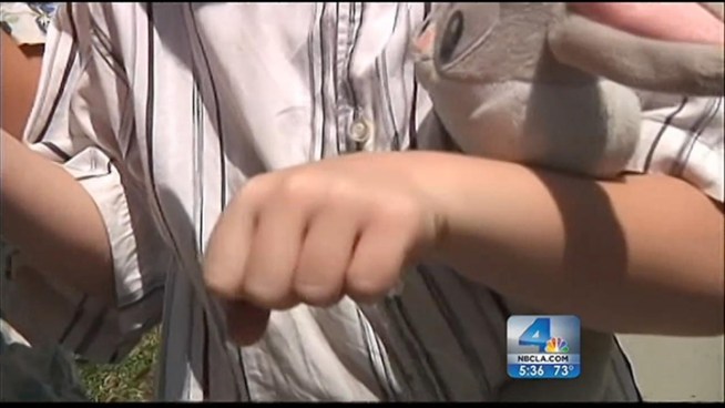 A 7-year-old boy was injured Monday when he got caught in the crossfire of a fireworks duel between two teenagers in San Bernardino. Two 18-year-olds involved in the incident were arrested by police. Jacob Rascon reports from the Inland Empire for NBC4 News at 5 p.m. on July 3, 2012.