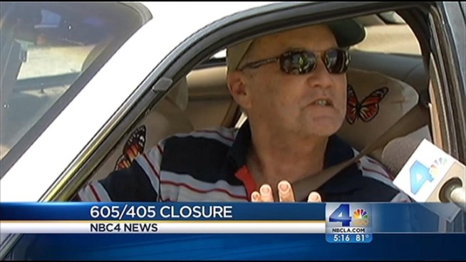 Caltrans crews closed the connector from the southbound 605 to the southbound 405 freeways late Monday night. The closure will be in effect for two weeks to allow for the construction of a carpool lane. Many who use the route are bracing for a heavier and longer commute than normal. John Cadiz Klemack reports from the 605 Freeway for the NBC4 News at 5 p.m. on July 31, 2012.