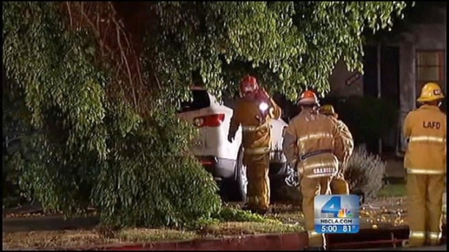 Flowers mark the spot on Magnolia Avenue in Valley Village where two women were electrocuted when they tried to help a crash victim who slammed into a fire hydrant and a light pole. Friends and family members say the women are heroes for attempting to help. Authorities are urging residents to call 911 in case of an emergency to prevent another tragedy like this. John Cadiz Klemack reports from Valley Village for the NBC4 News at 5 p.m. on Aug. 23, 2012.