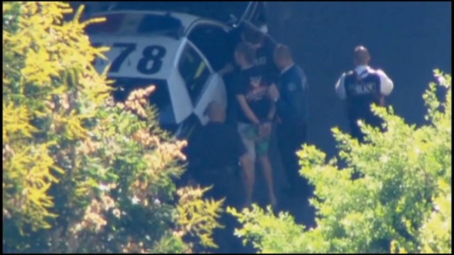 Neighbors describe the scene in Hollywood near Sunset Boulevard and Cherokee Avenue when police descended on the area after receiving reports of shots fired. Three people were detained in the Monday afternoon incident. One person remained in custody Monday night. Police say evacuation orders were prompted by weapons and explosives that turned out to be movie props. Kim Baldonado reports for the NBC4 News at 11 p.m. on Aug. 27, 2012.