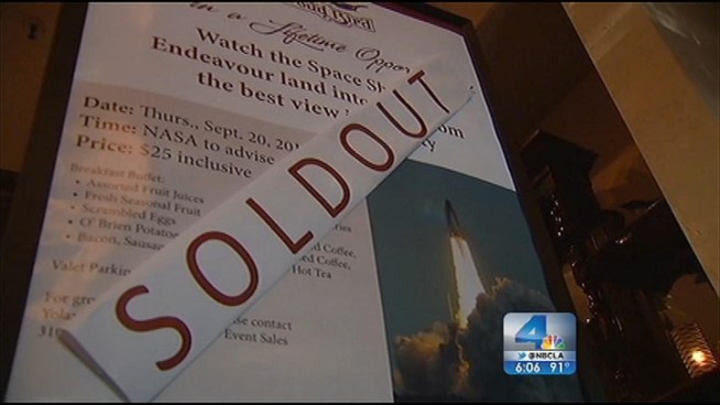 The nation’s third busiest airport is trying to mitigate the affect the space shuttle Endeavour has on travellers. Part of their plan to keep traffic flowing smoothly is encouraging those hoping to catch a glimpse of the shuttle to watch from locations like the El Segundo Ridge or the Griffith Observatory. Patrick Healy reports from El Segundo for the NBC4 News at 6 p.m. on Sept. 20, 2012.