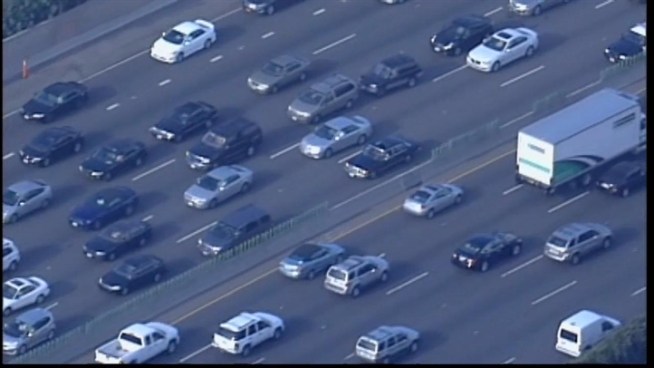A pursuit that began in the Ventura area came to stop in heavy traffic early Friday in Hollywood. Raw Video
