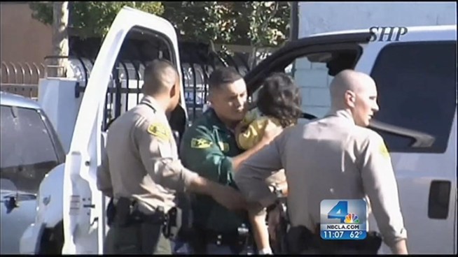A toddler was reunited with his Father after being found inside a stolen pickup truck. Police later arrested a suspect, as Beverly White reports for NBC4 News at 11pm on October 8, 2012.