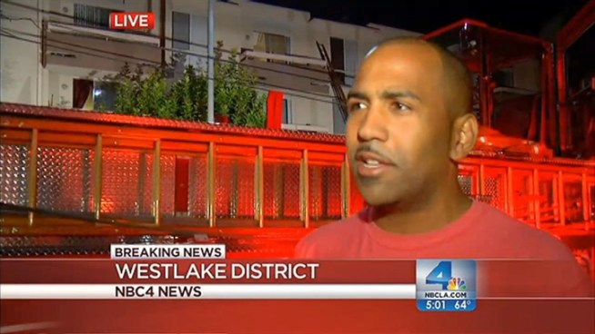 Firefighters responded early Monday to an apartment fire at a four-level complex in the Westlake district. Antonio Castelan reports for Today in LA on Monday Oct. 15, 2012.