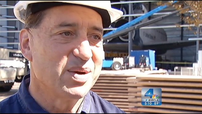 Clean up has begun following the long-waited arrival of the space shuttle Endeavour to the California Science Center.  On Monday, crews worked to re-install traffic lights and palm trees. Patrick Healy reports from Exposition Park for the NBC4 News at 5 p.m. on Oct. 15, 2012.