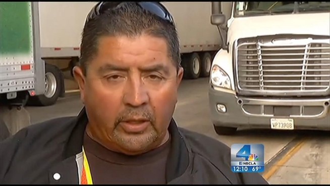 Truckers describe the crunch of metal and screech of tires during a crash in the Newhall Pass. Toni Guinyard reports for the NBC4 News at noon on Oct. 23, 2012.