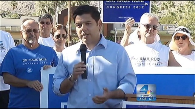 Enthusiastic political newcomer Dr. Raul Ruiz beat out veteran Republican Congresswoman Mary Bono Mack of Palm Springs in Tuesday's election. After an ugly campaign battle between the two candidates, Ruiz was declared the winner, but Bono Mack had yet to concede Wednesday afternoon. Jacob Rascon reports from Palm Desert for the NBC4 News at 6 p.m. on Nov. 7, 2012.