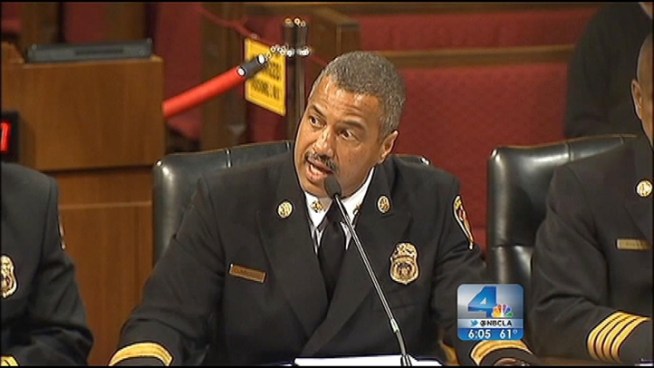 City Council members grilled Los Angeles Fire Chief Brian Cummings Tuesday over the department's slow emergency response times. He blames the delay on the city's tight budget. 