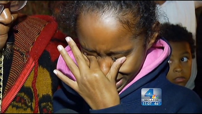 Tears stream down Treasure Lambert’s face as she remembers more than two dozen victims, most of them children, that were gunned down at a Newport, Conn., elementary school. The 11 year old was among a small group that gathered at a candelight vigil at Leimert Park. Jane Yamamoto reports for the NBC4 News at 11 p.m. on Dec. 14, 2012.