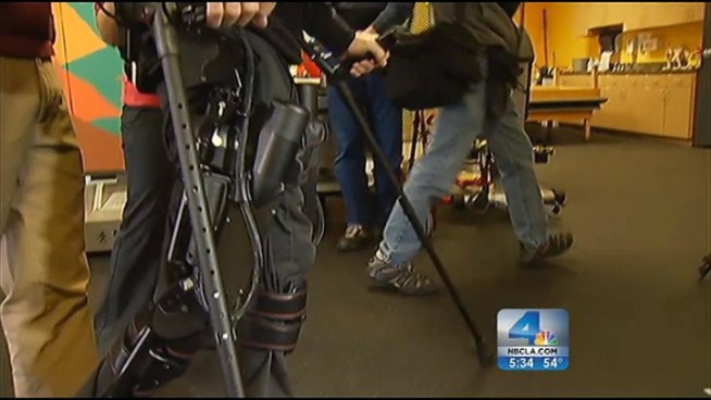Aaron Bloom hasn't been able to walk since July 2010, but this week, that all changed thanks to new technology being used at Huntington Memorial Hospital. 