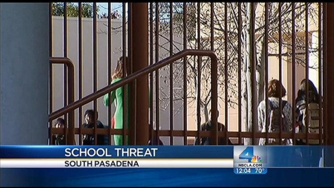 A threat that was deemed to be not credible prompted extra police patrols at South Pasadena High School on Friday, Dec. 21, 2012, one week after the massacre at Sandy Hook Elementary School in Newtown, Conn. Lolita Lopez reports for the NBC4 News at Noon.