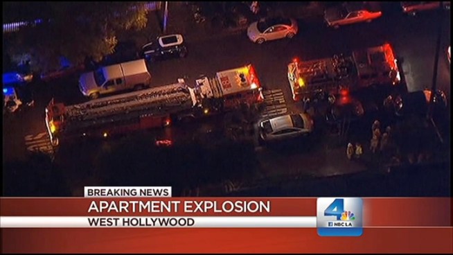 One person was injured and 12 others displaced after an explosion at a West Hollywood apartment Friday night. Authorities say the explosion was the result of a drug cook that went bad. Beverly White reports for the NBC4 News at 11 p.m. on Friday, Jan. 25, 2013.