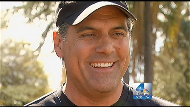 Rocky Delgadillo's mid-Wilshire house caught fire in the predawn hours.  He was awakened by his smoke alarm got his wife and children to safety. Tena Ezzeddine reports for the NBC4 News at 5 p.m. on Feb. 16, 2013.