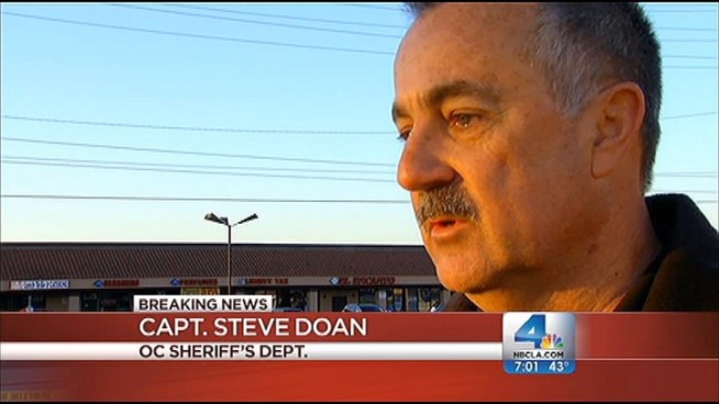 A high-speed pursuit began when authorities spotted a man sleeping in his sport-utility vehicle in the drive thru of an Anaheim restaurant, and ended early Saturday in gunfire. Tena Ezzeddine reports from Anaheim for Today in LA on Feb. 23, 2013.