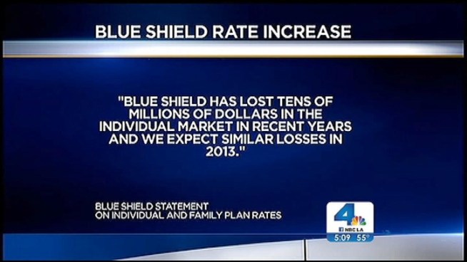California's insurance commissioner is calling out Blue Shield of America for double-digit rate hikes against some policy holders. Commissioner Dave Jones is frustrated that there is nothing he can do to stop the rate increases. However, an initiative on the 2014 ballot may give the commissioner veto power. Patrick Healy reports from Santa Monica for the NBC4 News at 5 p.m. on March 7, 2013.