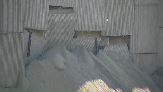 The wall is one of 18 new retaining walls built as part of a major expansion project along the 405 freeway.
