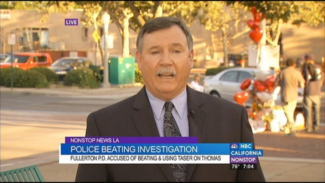 City Councilman, Bruce Whitaker is calling for the Fullerton police chief's resignation in the light of the deadly beating of Kelly Thomas. He joins Chuck Henry on Nonstop News LA.