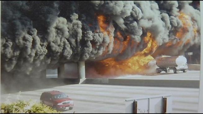 The tanker fire that shut down the 60 freeway in Montebello Wednesday afternoon was well documented