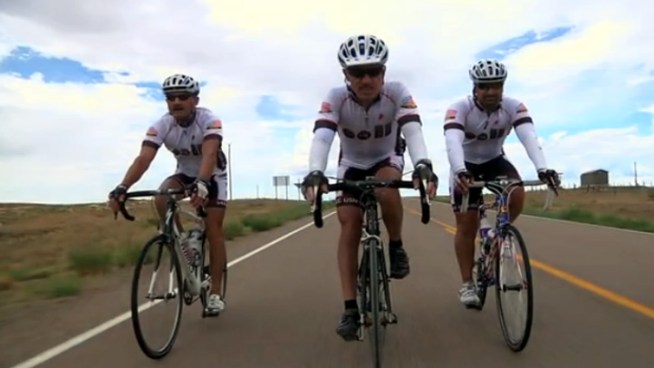 Local firefighters are riding their bikes from Downtown Los Angeles to New York City. Check out their story.