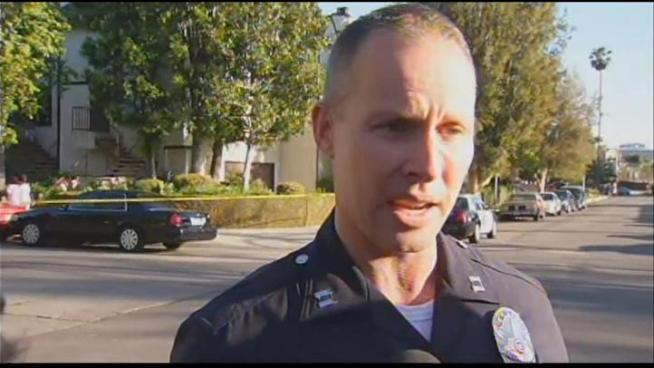 Two young children are safe and their father is behind bars, accused of taking them after shooting their mother. The shooting took place early Monday morning at the Sportmen's Lodge in Studio City. Beverly White reports.