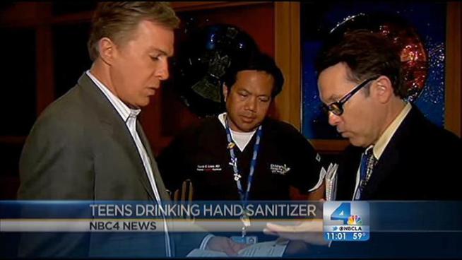 It's a new trend and it's going to shock a lot of parents: Teenagers drinking hand sanitizer and ending up in the hospital with alcohol poisoning. Robert Kovacik reports from Hollywood for the NBC4 News at 11 p.m. on April 23, 2012. 
