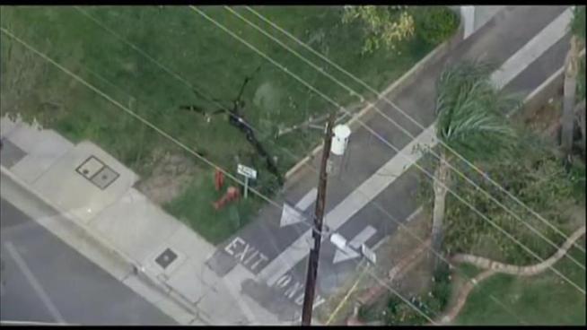 Wind and rain caused problems all across Southern California. Beverly White reports from Orange County for the NBC4 News at 11 a.m. on April 25, 2012.