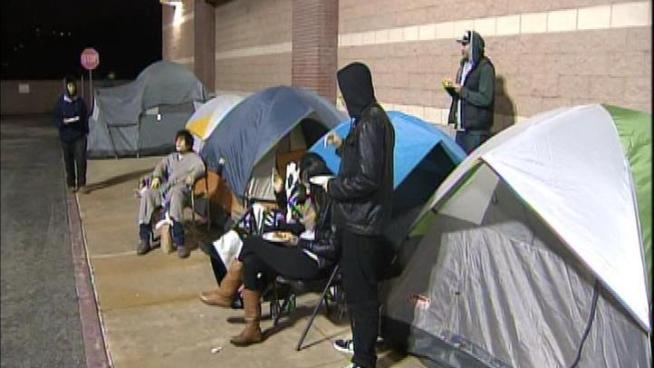 People were already camping out Tuesday night, eager to get first crack at some of those Black Friday bargains.