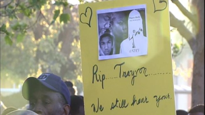 As thousands rallied in Sanford, Fla., the site of the killing of unarmed teen Trayvon Martin, hundreds came to a protest in Los Angeles’ Leimert Park neighborhood. NBC4's Beverly White reports from Leimert Park.