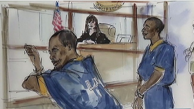 The suspects in the April 11 slayings of two USC grad students were arraigned Wednesday, pleading not guilty. Bryan Barnes and Javier Bolden have been charged with murder in the shootings, which rocked the university community and have generated intense interest in China, where victims Ming Qu and Ying Wu were from. Antonio Castelan reports from downtown Los Angeles for the NBC4 News at 5 p.m. on July 18, 2012.