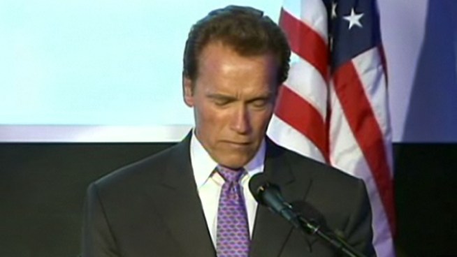 Speaking at a Skirball Center event for Israel, Arnold Schwarzenegger talks about Maria, the kids, and all the friends who have expressed support