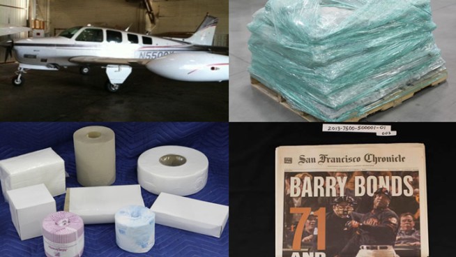 Rolex watches, valuable sports memorabilia and a single-engine plane were among he items seized by the government that crossed the auction block Wednesday at a warehouse in Riverside. Annette Arreola talks with bidders at the auction for the NBC4 News at noon on Wednesday Dec. 5, 2012.