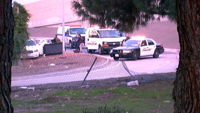 The victim's family members arrived at the site of a freeway shooting Wednesday morning in Pomona. Annette Arreola reports for the NBC4 News at Noon on Wednesday Jan. 9, 2013.