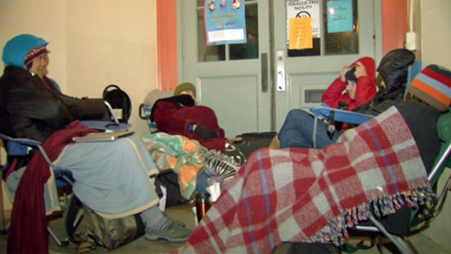 Parents lined up as early as 1:30 a.m. Friday in hopes of their child being one of the 75 students to get into Broadway Elementary School's Mandarin-Chinese immersion program. At the school, students spend half their day learning and speaking in Mandarin. Tena Ezzeddine reports from Venice for the NBC4 News at 5 p.m. on March 1, 2013.