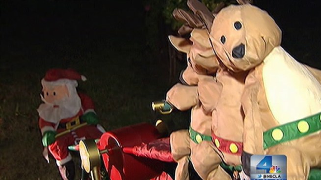 Thieves have stolen Christmas decorations from the front yard of a Woodland Hills home located in the famed area known as Candy Cane Lane. Beverly White reports from Woodland Hills for the NBC4 News at 11 p.m. on Dec. 5, 2012.