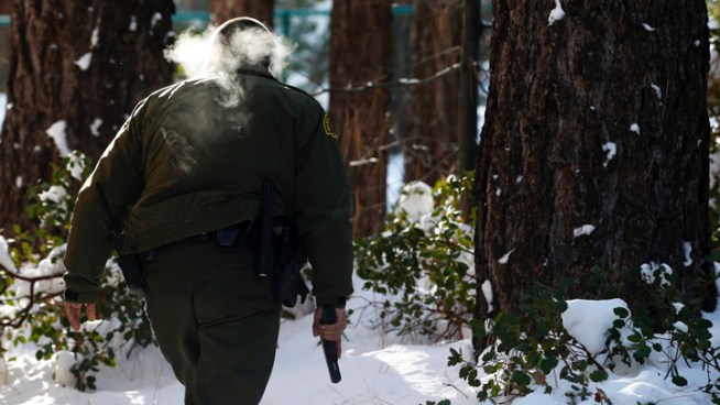 Authorities searching for an ex-LAPD officer wanted for three shooting deaths asked residents to review home surveillance video from Feb. 7, the day Christopher Dorner's burned-out pickup was found in the resort community. Toni Guinyard reports for Today in LA on Tuesday Feb. 12, 2013.