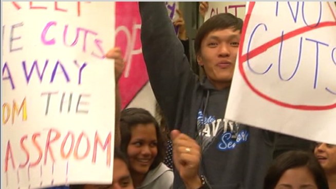 El Monte English teacher Julie Beltran – a pink-slipped head of household – is one of 62 teachers facing unemployment in an attempt for the district to balance a budget that has been slashed some $65 million during the past five years. Beverly White reports from El Monte for the NBC4 News at 11 p.m. on March 6, 2013.