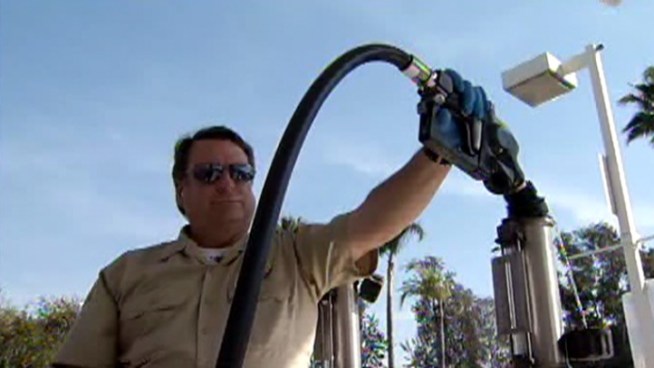 With record gasoline prices, it’s important that drivers get what they pay for when they fill up. Mark Smith, part of a team of weights and measures inspectors, shows how he protects the public. Gordon Tokumatsu reports from Downey.  
