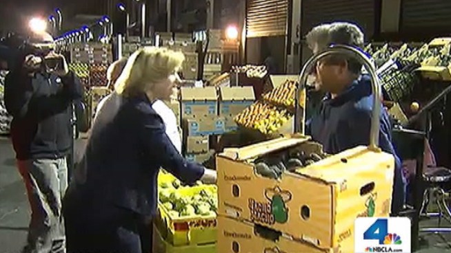 Candidates for Los Angeles mayor were up early Monday, one day before the primary nominating election. Toni Guinyard reports from downtown Los Angeles in a report broadcast Monday March 3, 2013 on Today in LA.