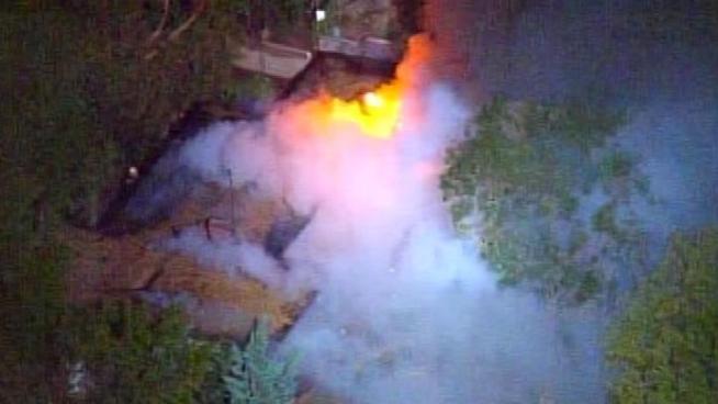 Firefighters responded to a house fire in the 73-hundred block of Woodrow Wilson Drive in the Hollywood Hills Friday night.