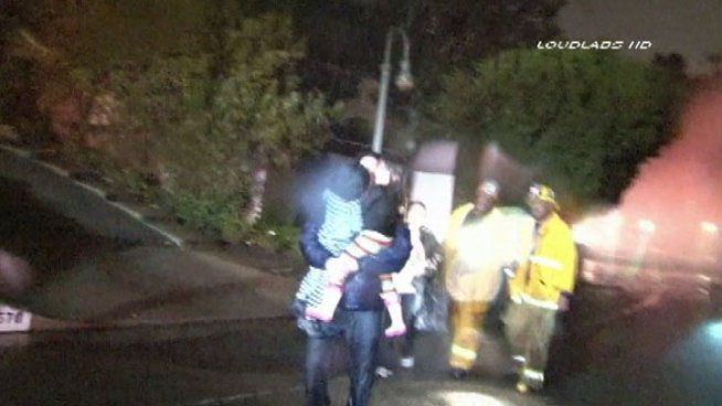 A family was evacuated from their flooded home in Beverly Glen after a collision sheared a fire hydrant, leaving a geyser. Jane Yamamoto reports from Benedict Canyon for Today in LA Weekend on Jan. 26, 2013.