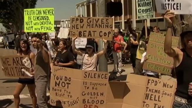 More than 500 people gathered to protest the Fullerton Police Department and want Police Chief Sellers step down.