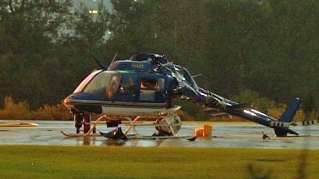 Police have upgraded the number of those with minor injuries to six after two Pasadena police helicopters collided when one was leaving and another departing a police helipad on Saturday. Janet Kwak reports from Altadena for the NBC4 News at 6 p.m. on Nov. 17, 2012.