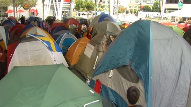 Fans from all over the world are camped out in front of the Nokia Theater in downtown LA in anticipation of Monday's red carpet premiere of 
