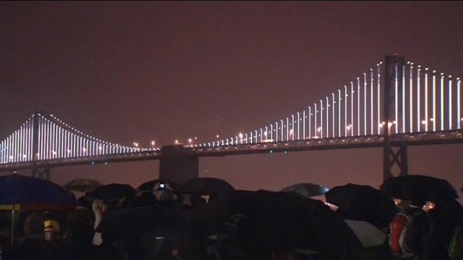 Thousands of people gathered near the Bay Bridge to see the official debut of The Bay Lights.