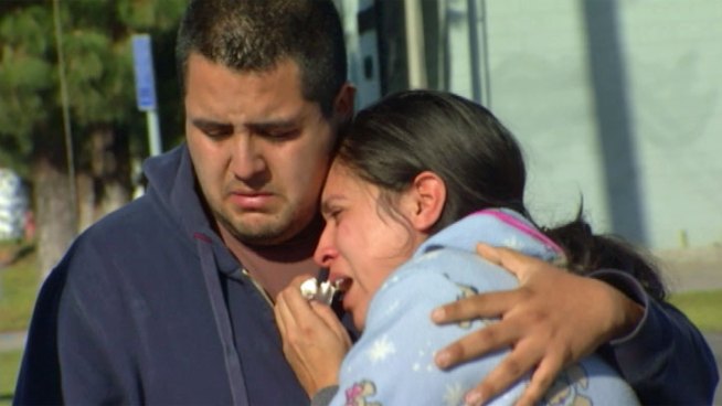 The inconsolable mother of Damian and Jonathan Medina mourned with other family members Saturday at the site where the two boys were killed in violent crash that left their father in critical condition Friday. Antonio Castelan reports for the NBC4 News at 6 p.m. on Dec. 22, 2012.