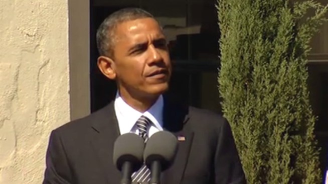 After a series of star-studded events in Los Angeles, President Barack Obama traveled to the small town of Keene to dedicate the Cesar E. Chavez National Monument at the longtime home and burial site of the legendary labor leader. Obama lauded Chavez as a figure who helped inspire him to become a community organizer. Conan Nolan reports from Kern County for the NBC4 News at 5 p.m. on Oct. 8, 2012.